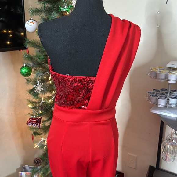 CHICME Red Sequin One Piece Suit Size M - Picture 6 of 8